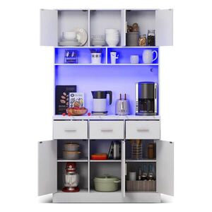OKWISH KUCHYŇSKÁ skříňka 100/40/180 cm bílá z MDF s LED osvětlením a USB zásuvkami obraz