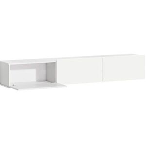 OKWISH TV skříňka 180/31, 5/29, 8 cm bílá z dřevotřísky s nástěnnou montáží a měkkým dovíráním obraz