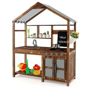 COSTWAY DĚTSKÁ KUCHYNKA Outdoor přírodní obraz