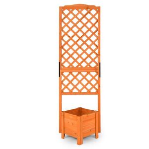 COSTWAY KVĚTINOVÝ truhlík s mřížkou na popínavé rostliny, oranžový obraz