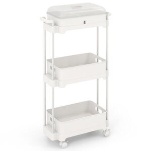COSTWAY POJÍZDNÝ VOZÍK 82 cm bílý obraz