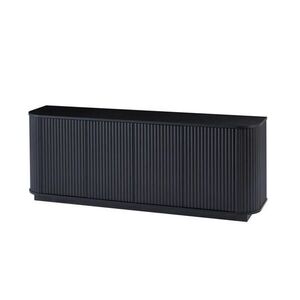 OKWISH BOČNÍ skříň 162, 5/38/61 cm černá z MDF s vlnitým reliéfem a velkým úložným prostorem obraz