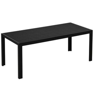 OKWISH ZAHRADNÍ stůl 190/84, 5/72 cm černý z hliníku a WPC s odolnou deskou pro venkovní stolování obraz