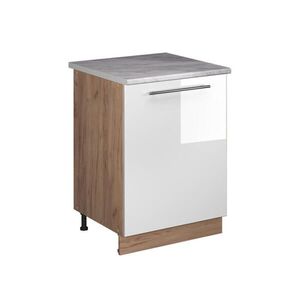 Vicco SPODNÍ SKŘÍŇKA KUCHYŇSKÉ LINKY Fame-Line, Bílá vysoký lesk/Zlatý mocný dub, 60 cm 1 dvířka s pracovní deskou obraz