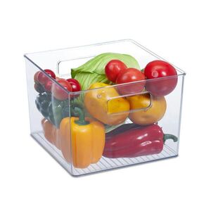 Relaxdays ORGANIZÉR Průhledný do lednice s úchyty PE 15, 5x21x21 cm obraz
