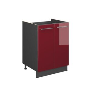 Vicco SKŘÍŇKA POD DŘEZ Fame-Line, Bordó červená vysoký lesk/Antracit, 60 cm obraz