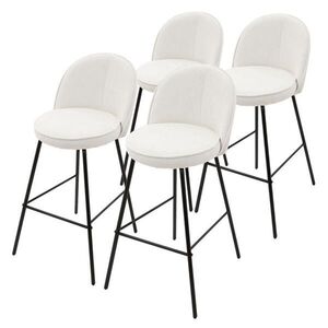 ML-DESIGN SADA 4 barových židlí, béžová, s látkovým potahem obraz