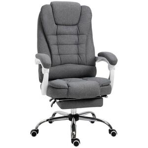 SHOPENTRA OTOČNÁ židle šedá, skládací opěrka nohou, naklápěcí, ergonomická obraz