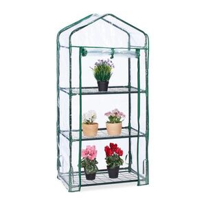Relaxdays SKLENÍK zelený 3 patra PVC fólie obraz