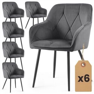 RAUMHIRSCH FURNITURE ČALOUNĚNÁ ŽIDLE, sada 6 ks, kovové nohy, grafitová, černá 54, 5/82, 5/58 obraz