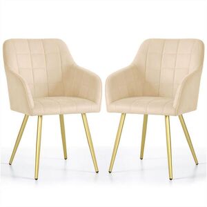 RAUMHIRSCH FURNITURE ČALOUNĚNÁ ŽIDLE, sada 2 ks, kovové nohy, béžová, zlatá 54/82/58 obraz