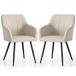 RAUMHIRSCH FURNITURE ČALOUNĚNÉ ŽIDLE, sada 2 ks, kovové nohy, béžová, černá 54/82/58 obraz