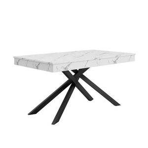OKWISH ROZKLÁDACÍ jídelní stůl 140–180/80 cm bílý z MDF pro 6–8 osob obraz