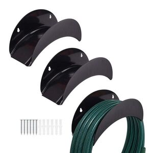 Relaxdays DRŽÁK černý 3dílný-set železo na stěnu obraz