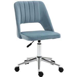 Redom KANCELÁŘSKÁ židle 49/60/79-91 cm výškově nastavitelná, otočná s ergonomickým opěradlem a polyesterovým potahem, Modrá obraz