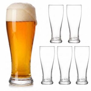 Relaxdays PIVNÍ SKLENICE Transparentní 6dílná-sada sklo 460 ml obraz