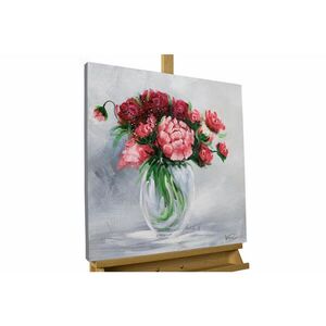 KUNSTLOFT RUČNĚ MALOVANÝ AKRYLOVÝ OBRAZ ŠEDÝ/ČERVENÝ, 60/60 CM obraz