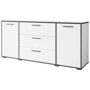 P & B ŠIROKÁ KOMODA, barvy grafitu, bílá, 150/68/40 cm obraz