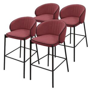 ML-DESIGN BARHOCKER 4ks sada červená s látkovým potahem obraz