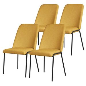 ML-DESIGN JÍDELNÍ ŽIDLE, sada 4 ks, hořčičná, s látkovým potahem obraz