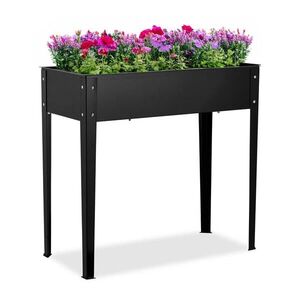 Relaxdays ZÁHON Černý vyvýšený ocel 80 cm obraz