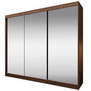 Beautysofa SKŘÍŇ S POSUVNÝMI DVEŘMI Debra II se zásuvkami a zrcadlem, 240 / 216 / 61 cm, ořech obraz