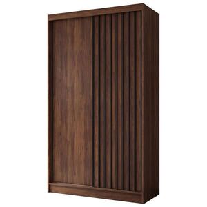 Beautysofa SKŘÍŇ S POSUVNÝMI DVEŘMI Helios II se zásuvkami a lamelami, 120 / 216 / 61 cm, ořech + černá obraz