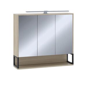 Vicco KOUPELNOVÁ SKŘÍŇKA SE ZRCADLEM Vionna Dub/černá 80 x 71.5 cm se světlem LED obraz