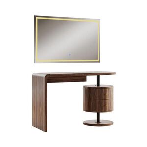 Vicco KOSMETICKÝ STOLEK Lara Rustikální dub 120 cm se zrcadlem LED obraz