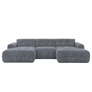 luma-home SEDACÍ SOUPRAVA ve tvaru písmene U s rafinovaným prošíváním, 6místná, 323 × 161 × 79 cm (Š×H×V), čalounění ze ženilky v šedé barvě / 21052 obraz