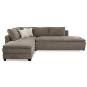luma-home ROHOVÁ POHOVKA – PRO DLOUHODOBÉ SPÁNÍ: Dvoulůžko s boxspringem, 306 × 223 × 95 cm (Š×H×V), kordová látka v hnědé a taupe barvě / 15162 obraz