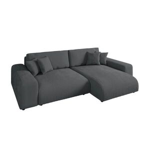 luma-home ROHOVÁ POHOVKA s funkcí rozkládání na lůžko, úložným prostorem, vlnovou pružinovou konstrukcí, 255 × 165 × 84 cm (Š×H×V), šedý kord / 21006 obraz