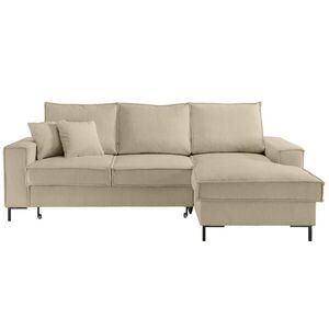 luma-home ROHOVÁ POHOVKA s funkcí rozkládání, úložným prostorem, récamiérou vpravo, 240 × 150 × 92 cm (Š×H×V), kord béžovo-šedý / 17220 obraz