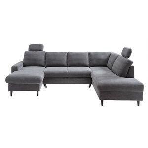luma-home SEDACÍ SOUPRAVA s funkcí lůžka, úložný prostor pod postelí, pružinová matrace, 2 opěrky hlavy, 305 × 200 × 88 cm (Š×H×V), manšestr tmavě šed obraz