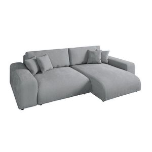 luma-home ROHOVÁ POHOVKA s funkcí rozkládání, úložným prostorem, pružinovým jádrem, 255 × 165 × 84 cm (Š×H×V), manšestr světle šedý / 21007 obraz