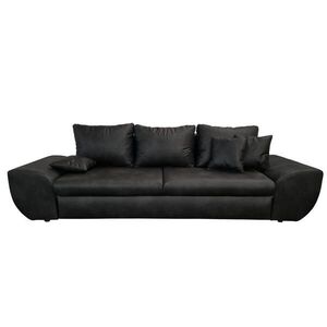 luma-home BIG-SOFA s funkcí rozkládání, úložným prostorem, 275 × 98 × 90 cm (Š×H×V), mikrovlákno s koženým vzhledem, barva Vintage černá / 18010 obraz