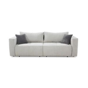luma-home ROZKLÁDACÍ POHOVKA: Velká pohovka/rohová pohovka, 2 úložné prostory, šířka 243 cm, hloubka 115–161 cm, vaflový kord, stříbrně šedá / 15242 obraz