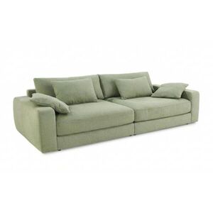 luma-home BIG-SOFA s pružinovým jádrem, Š290/H135/V90 cm, extra hluboká, ležecká plocha 122×240 cm, plochá tkanina světle zelená / 15247 obraz