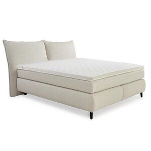 luma-home POSTEL s boxspringem 180 × 200 cm, 7zónové matrace s kapesními pružinami typu „tonneau“ H3+H4, plochá tkanina v barvě béžová-šedá / 20020 obraz