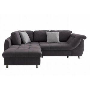 luma-home ROHOVÁ POHOVKA s funkcí rozkládání, úložným prostorem, otomanem vlevo, 250 × 190 × 84 cm (Š×H×V), mikrovlákno antracitová barva / 17006 obraz