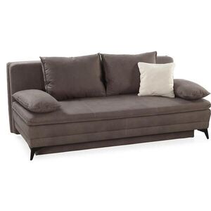 luma-home ROZKLÁDACÍ POHOVKA s vlnovým pružinovým jádrem, integrovaným topperem a úložným prostorem, 202 × 105 × 90 cm (Š×H×V), mikrovlákno hnědé / 15 obraz