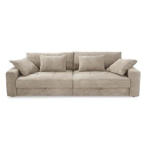 luma-home VELKÁ POHOVKA se 2 úložnými prostory, velkým úložným prostorem, 274 × 113 × 84 cm (Š×H×V), ležecká plocha 103 × 241 cm, manšestr béžovo-šedý obraz