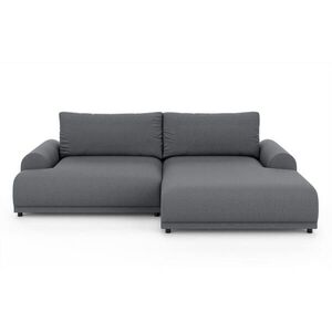 luma-home ROHOVÁ POHOVKA s funkcí rozkládání, úložný prostor, extra široký otoman vpravo, Š240/H145/V81 cm, strukturovaná látka tmavě šedá / 21033 obraz