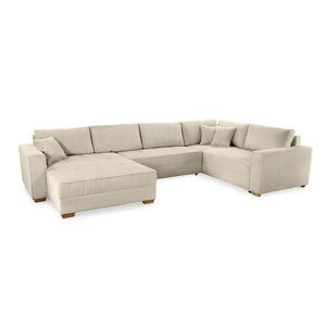 luma-home SEDACÍ SOUPRAVA, spací funkce, úložný prostor pod postelí, pružinová matrace, tvar písmene U, 379 × 227 × 86 cm (Š×H×V), manšestr béžovo-šed obraz