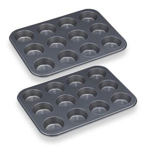 Relaxdays FORMA NA MUFFINY Šedá 2dílná-sada 12-míst obraz
