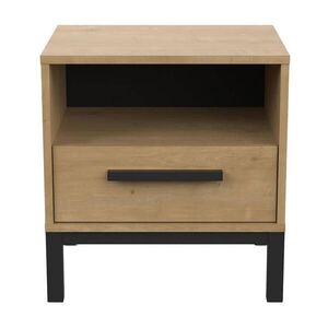 Calicosy NOČNÍ stolek s 1 zásuvkou a 1 výklenkem, dub a matně černá povrchová úprava, šířka 44, 6 cm - CRAFT obraz
