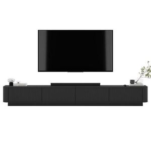 Meble Lindner TV stolek Aurora, sada 2 kusů s podstavcem, matná černá, 280 cm obraz