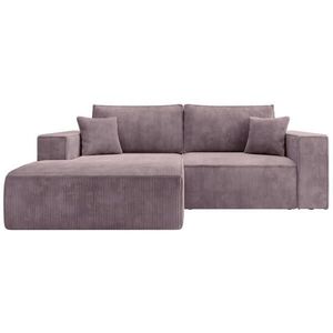 Selsey ROHOVÁ POHOVKA Farese Mini mauve, s manšestrovým potahem, levá obraz