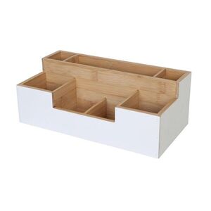 Relaxdays ORGANIZÉR Bílý bambus 7 přihrádek 30 cm obraz