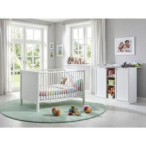 luma-home SADA DO DĚTSKÉHO POKOJE, 2dílná: dětská postýlka a přebalovací komoda s funkcí Soft-Close, venkovský styl, bílá / 22800 obraz